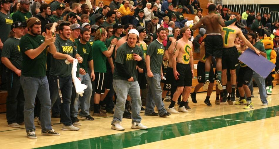 BHSU students show off their team spirit at a basketball game.