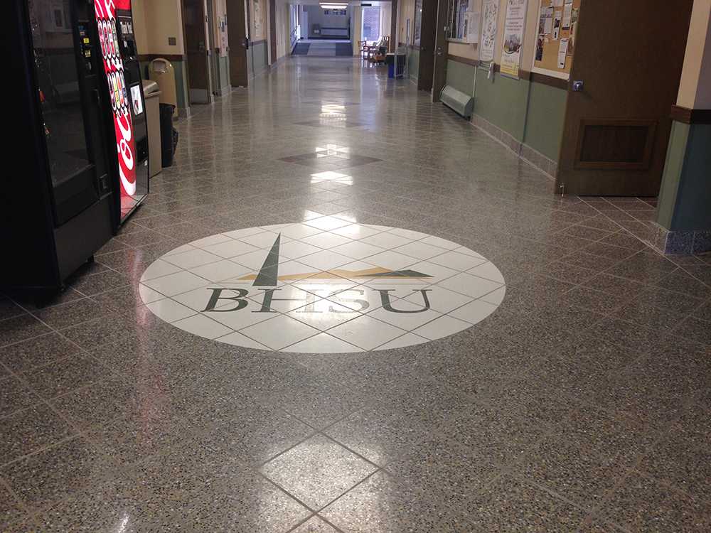 New tile put into the first floor of Jonas Hall during the summer of 2013. 