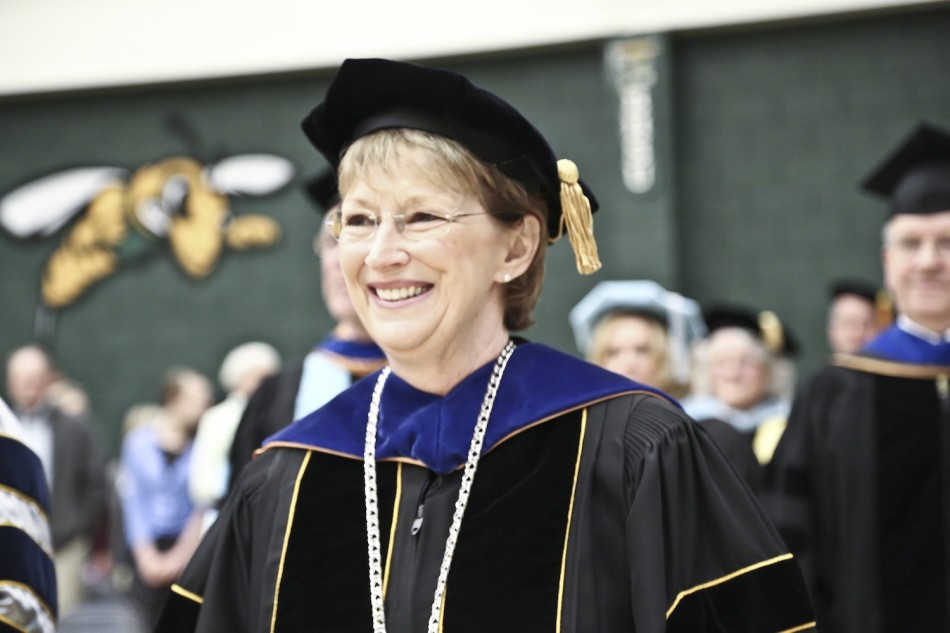 President Schallenkamp at a graduation. 