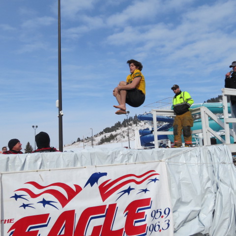 Damon Goldhammer participates in the Polar Plunge on Feb. 23. 