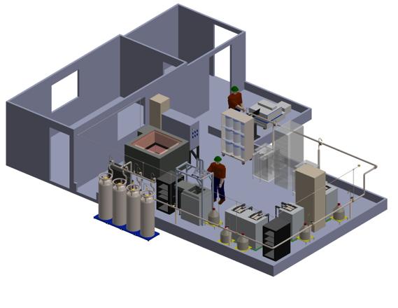 The layout of the interior of the cleanroom will be two separate rooms. Located inside will be different types of instruments to conduct experiments underground.