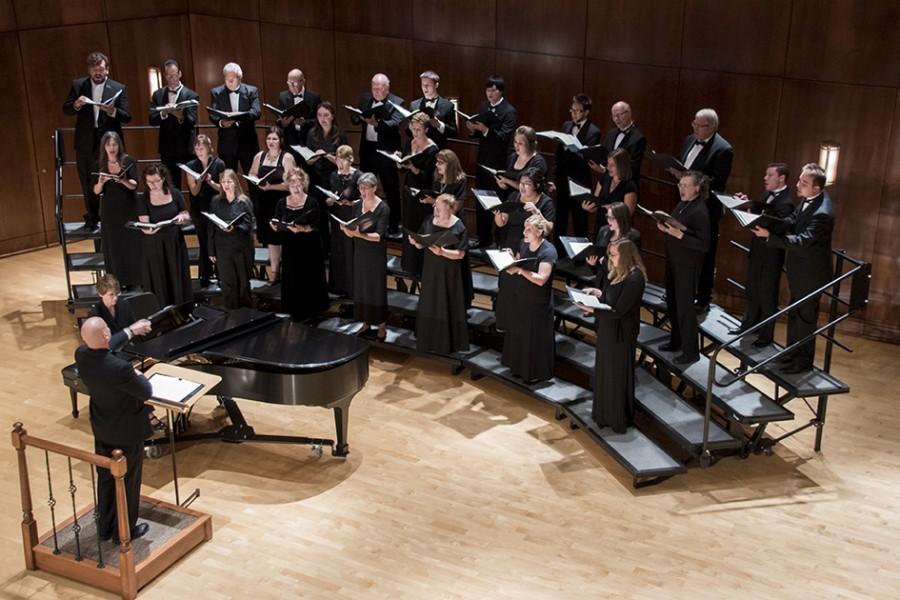 The Northern Hills Chamber Chorale performs at the Fall Choral Concert at the Clare and Josef Meier Recital Hall Oct. 18.