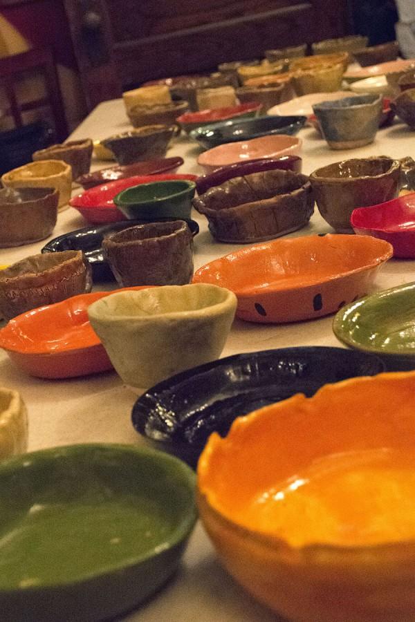 Students from Black Hills State University Art Department and Spearfish High School donated handmade bowls for the Empty Bowls fundraising event held at the Deadwood Social Club Oct. 14.