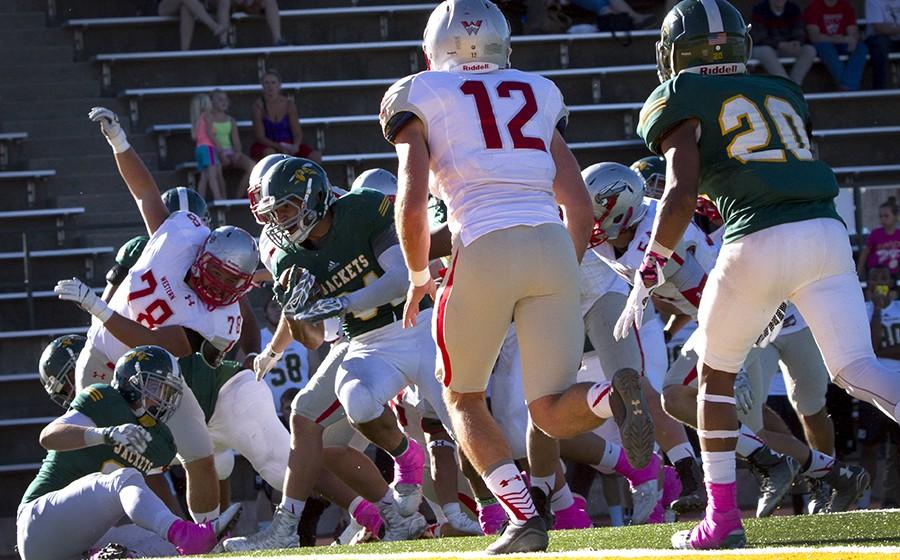 Phydell Paris attempts to run the ball during Swarm Week’s Oct. 10 game