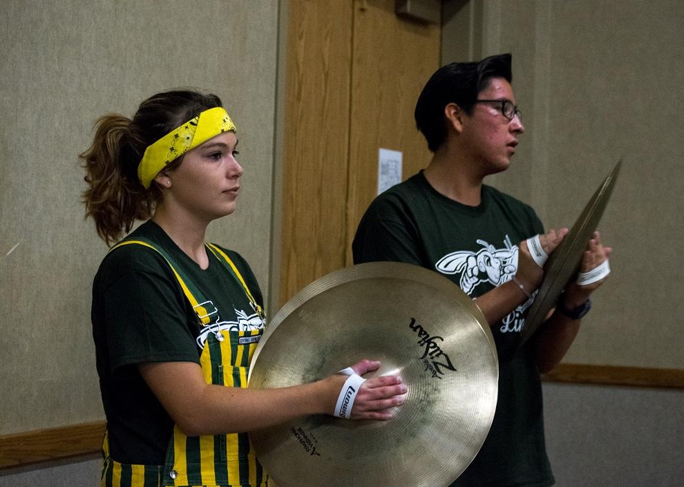 Black Hills State University students Sarah Rathert and Cheyenne Black play for United Way event at Spearfish Convention Center Sept. 15.