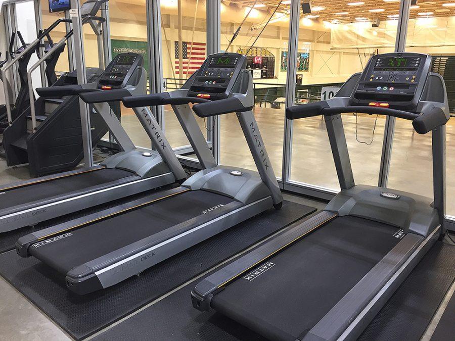 New treadmills ready for student use in the Donald E. Young Center.