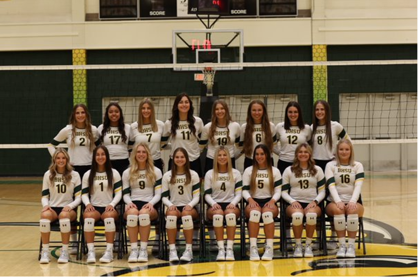 2022 Women's Volleyball: (left to right) Top row-- Abigail Renner, Mariah Robinson, Audrey Brogch, Casey Widdoss, Emily Freeland, Aiyana Byrd, Alyson Louderback, Kindra Cerrone. Bottom Row-- Katie Bell, Erin Weibel, Madison Hoopman, Karly Marx, Brooke Franklin, Haedyn Rhoades, Hannah Lamon, Jadyn Armstrong.