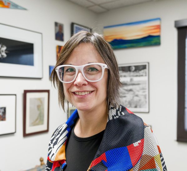 BHSU professor Gina Gibson’s current artwork 
focuses on the interaction of humans and energy.